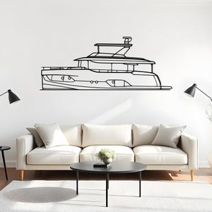 Navetta 58 Yacht Wall Art For Upscale Homes, Gift For Captains And Collectors, Nautical Man Gift, Captain Decor Art, Nautical Cutout
