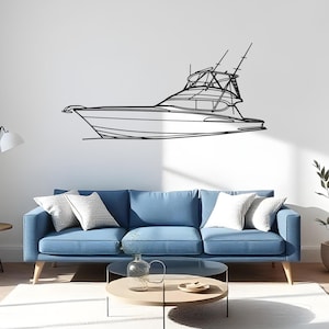 Art mural de yacht de luxe à 54 angles pour des retraites au bord de l&#39;océan, cadeau pour les couples en bateau, cadeau pour capitaine, cadeau mural capitaine, cadeau homme océan