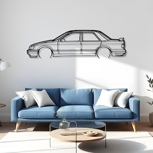 Sierra RS 1989 V2 - Regalo dettagliato per l&#39;arredamento del garage, sagoma in metallo per auto, regalo fantastico per gli amanti delle auto