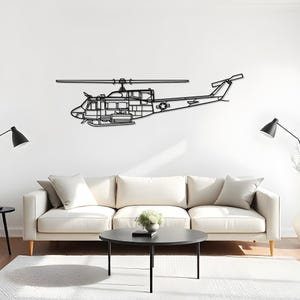 UH-1N Huey Bold Jet Wandkunst für Büro, Geschenk für Luftfahrt Fans und Piloten, Cockring Decor, Flight Panel Art, Geschenk für Piloten, Bold Jet Art