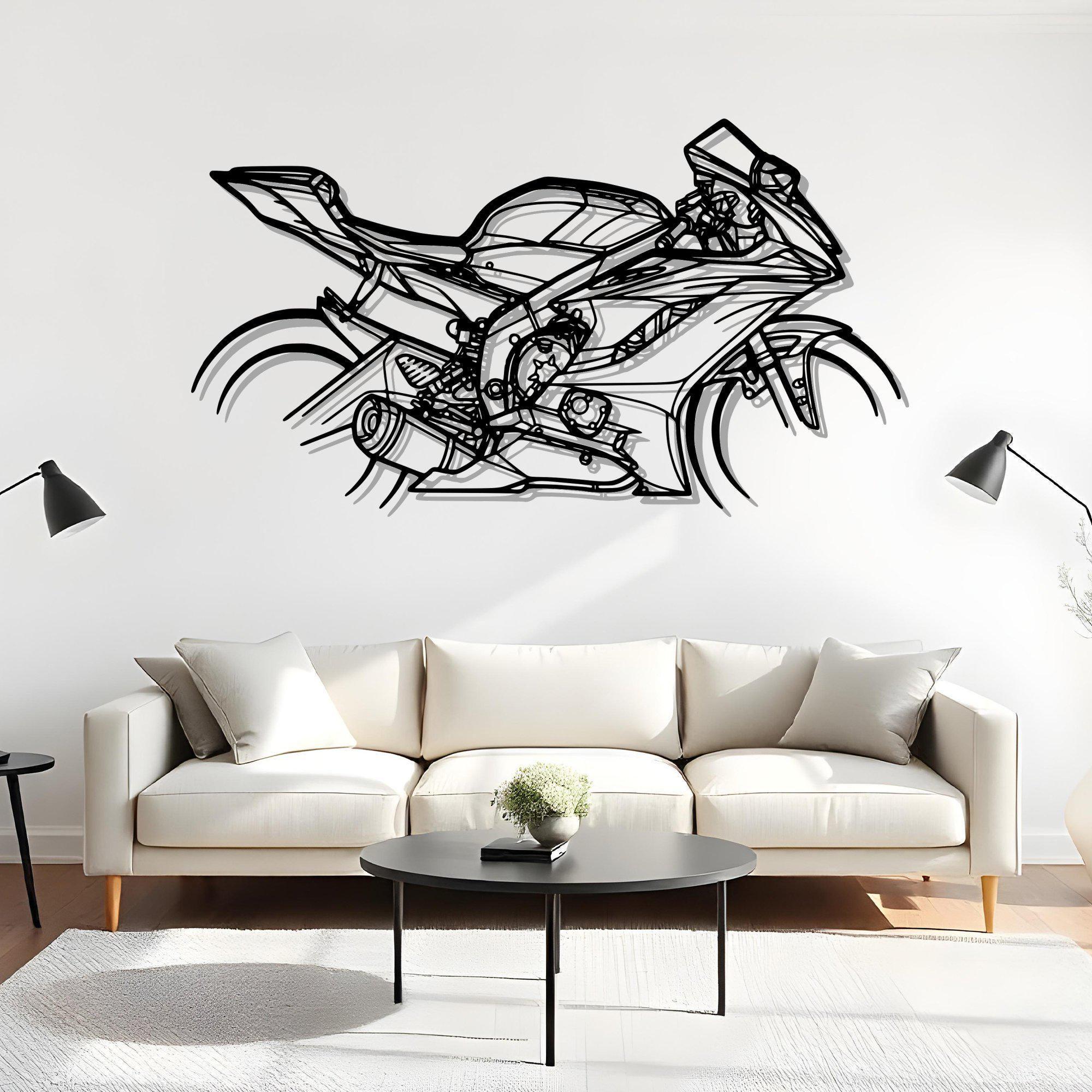 R6 2018 Garage Motorcycle Wall Accent, Biker Gift For Speed Lovers, Bike Artwork, Motorcycle Vibe, Ride Hard Decor, Bike Cutout Art