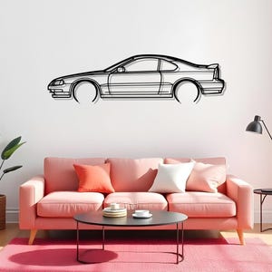 Prelude Gen 4 1993 Detailed Garage Car Lover Metal Wall Art, Automotive Silhouette Gift For Enthusiast, Auto Room Art, Race Car Art