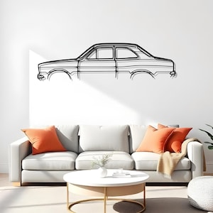 Escort MK1 Garage Wall Art For Automotive Fans, Car Lover Gift Idea, Metal Silhouette Artwork, Car Lover Gift, Driveway Wall Art