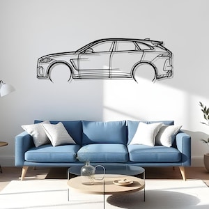 F-Pace SVR Detailed Garage Metal Car Decor For Men, Automotive Silhouette Wall Artwork, Gift Auto Lover, Man Cave Decor, Wall Art Garage