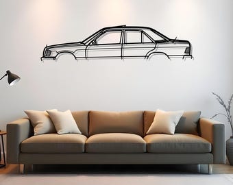 190E Metal Car Silhouette For Man Cave Decor