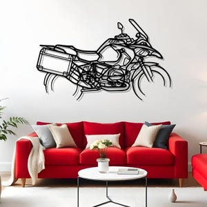 R1200 GS Adventure Custom Style Motorbike Silhouette Wall Art, Biker Gift For Workshop Decor, Garage Bike Art, Biker Gift Him
