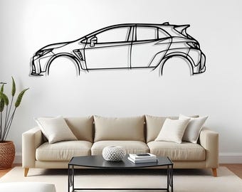 Corolla GR Metal Car Wall Art For Auto Lovers, Garage Wall Decoration, Gift For Car Addict, Fast Car Wall, Gift For Auto Buff