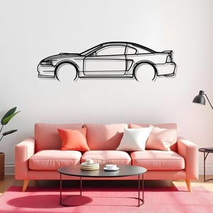 Mustang Mach 1 2003 Detailed Bold Garage Auto Wall Art, Car Enthusiast Silhouette Gift, Fast Wall Art, Gift For Boyfriend, Metal Car Cutout