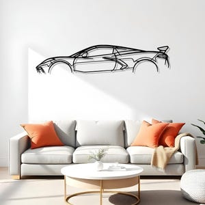 Corvette C8 Stingray Garage Wall Art For Car Guy Room, Auto Silhouette Gift, Metal Art For Men, Garage Gifts, Gift For Racer