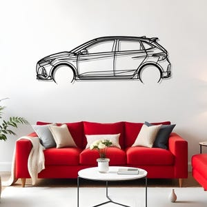 i20N 2022 Detailed Garage Silhouette Art For Drivers, Automotive Metal Decor, Gift For Enthusiasts, Auto Decor Piece, Luxury Car Art