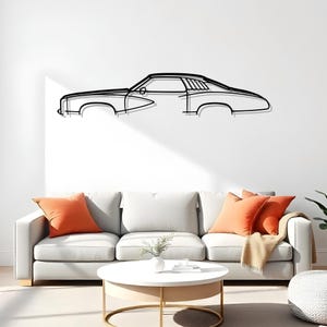 Grand Am 1973 Metal Silhouette Car Wall Art, Automotive Room Gift, Garage Decoration, Fast Racer Gift, Garage Wall Style, Rustic Car Decor