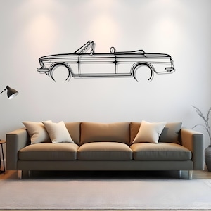 2002 1971 Cabrio Detailed Performance Car Wall Art For Racing Fans, Garage Silhouette Decor, Gift For Driver, Gift For Speed Fan