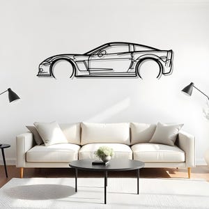 Corvette C6 Z06 Detailed Garage Silhouette Art For Drivers, Automotive Metal Decor, Gift For Enthusiasts, Auto Cutout Gift, Garage Shop Art