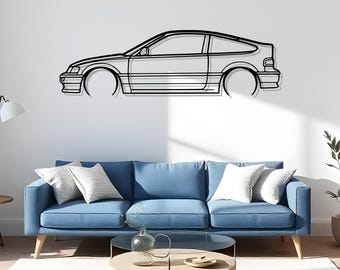 CRX Metal Car Silhouette For Man Cave Decor