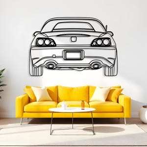 S2000 Back Car Silhouette Metal Wall Art, Metal Car Wall Art For Garage Decor, Gift For Car Enthusiast, Automotive Silhouette Design