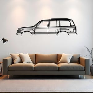 LX 470 1999 Car Wall Art For Collector Garage, Bold Silhouette Gift For Driver, Art For Auto Buff, Car Collector Gift, Car Lover Gift