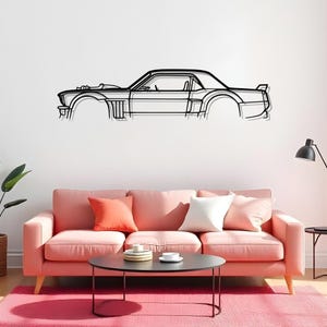 Mustang 1400HP Car Silhouette Art For Enthusiast Wall, Garage Metal Decoration Gift, Auto Fan Present, Auto Wall Decor, Boyfriend Gift