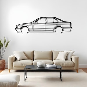 E34 M5 Detailed Garage Setup Art For Racing Enthusiasts, Metal Car Silhouette Gift, Art For Auto Buff, Car Fan Gift, Garage Lover Gift