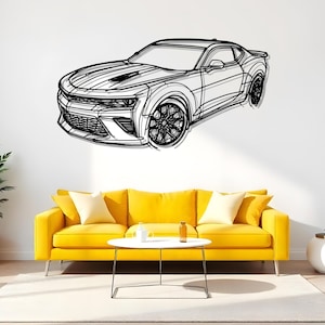 Camaro SS 2016 Angle Garage Wall Art For Bold Auto Style, Metal Car Decoration, Gift For Enthusiast, Car Garage Style, Driver Wall Art