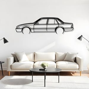 Commodore VL 1987 Detailed Garage Car Room Wall Art For Enthusiast, Silhouette Metal Gift, Gift Auto Lover, Home Garage Art