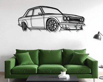 510 1973 Angle Garage Silhouette Art For Drivers, Automotive Metal Decor, Gift For Enthusiasts, Bold Auto Panel, Car Fan Gift
