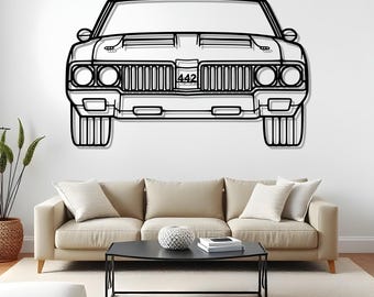 442 1970 Front Metal Wall Art For Car Enthusiasts, Garage Auto Gift For Man Cave, Art For Racers, Garage Lover Gift, Motorsport Art