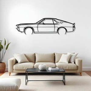 AMX 1969 Detailed Garage Car Wall Art For Driver Room, Silhouette Metal Decoration, Gift For Racer, Auto Room Decor, Car Wall Panel