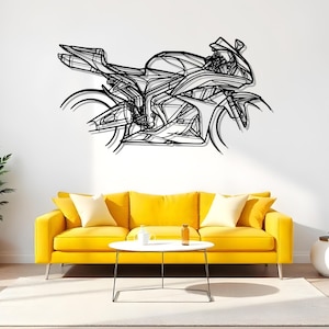 CBR 600RR 2009 Motorcycle Shop Wall Art With Silhouette Design, Gift For Mechanics, Classic Moto Gift, Motorcycle Life Art