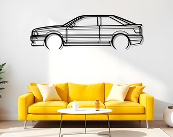 80er Coupé Metal Car Silhouette für Garagendekor