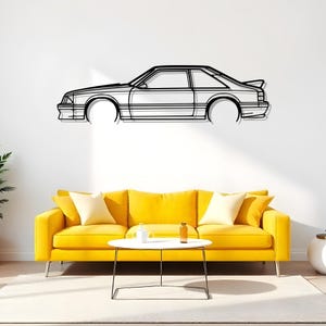 Mustang Cobra 1993 Detailed Garage Wall Decor For Car Enthusiast, Metal Silhouette Artwork, Gift Idea, Car Fan Gift, Gift Car Fan