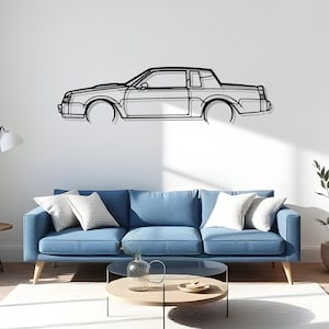 Regal Grand National 1987 Detailed Garage Wall Art For Bold Auto Style, Metal Car Decoration, Gift For Enthusiast, Auto Line Art