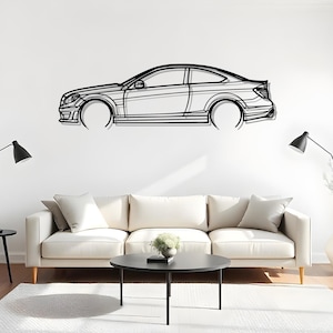 C63 AMG Detailed Home Garage Decor For Car Fanatics, Metal Car Wall Artwork, Gift For Men, Car Collector Gift, Garage Vibes