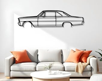 Nova SS 1966 Detailed Metal Car Wall Art For Auto Enthusiasts, Garage Gift For Him, Car Addict Gift, Driveway Wall Art, Stylish Wall Art