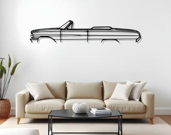 1964 Galaxie Convertible Metal Car Silhouette For Man Cave Decor