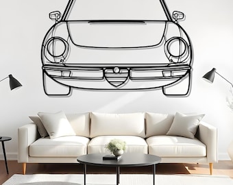 Spider Front Metal Car Silhouette For Roadster Garage Decor