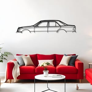 W124 320E 1993 Garage Decor For Car Lovers, Automotive Silhouette Art, Metal Wall Artwork Gift, Car Garage Style, Race Car Gift