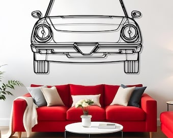 1984 Spider Front Metal Car Silhouette For Man Cave Decor