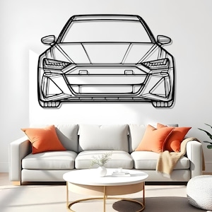 RS6 2023 Front Garage Wall Art For Motorsport Enthusiasts, Metal Car Silhouette For Auto Room, Auto Themed Gift, Car Wall Display
