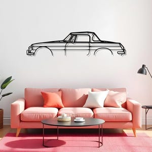 MGB Roadster 1966 Detailed Garage Silhouette Art For Drivers, Automotive Metal Decor, Gift For Enthusiasts, Bold Garage Decor