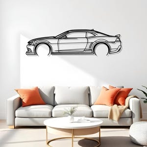 Camaro Z28 Detailed Man Cave Car Silhouette Art For Garage Wall, Gift For Car Collector Or Him, Car Gifts For Him, Car Silhouette