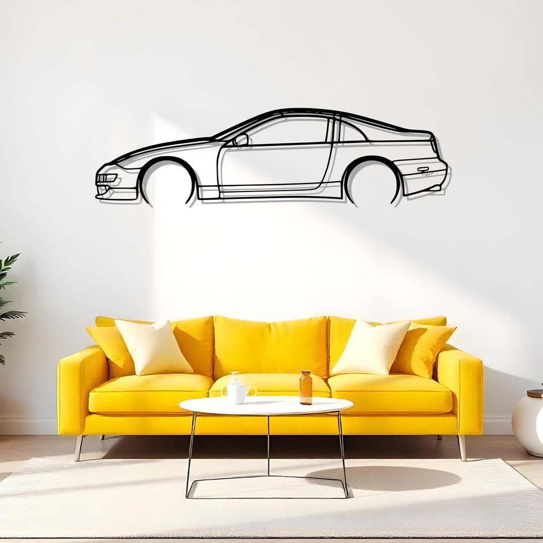 300ZX Detailed Bold Car Wall Art for Garage Decor, Automotive Gift
