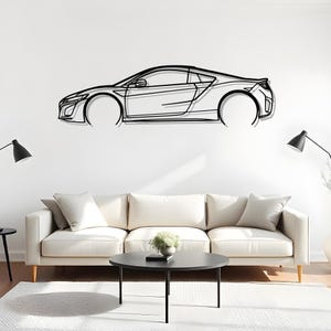 NSX Detailed Metal Car Wall Art For Auto Enthusiasts, Garage Gift For Him, Car Buff Gift, Car Collectors Wall, Gift For Men, Wall Art Car