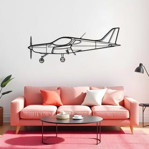 Bristell Flight Room Decor For Aviators, Bold Airplane Silhouette, Metal Wall Art, Cockpit Decor, Sky Decor Piece, Pilot Gift For Him