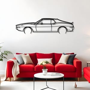 AMX 1974 Detailed Wall Art For Car Guy Garage Setup, Metal Automotive Silhouette Gift For Him, Car Garage Style, Garage Gifts