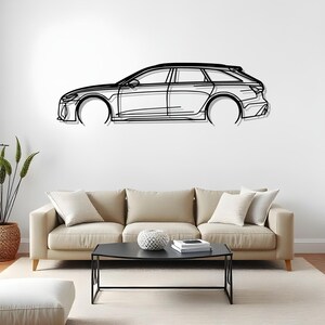RS6 2022 Detailed Garage Wall Art For Car Addict, Auto Silhouette Gift For Him, Metal Art, Car Gifts For Him, Car Lover Gift