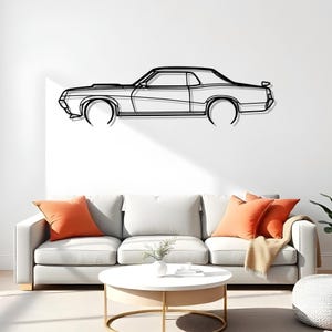 Cougar Eliminator 1969 Detailed Metal Car Wall Art For Garage Decor, Gift For Car Enthusiast, Automotive Silhouette Design, Auto Fan Art