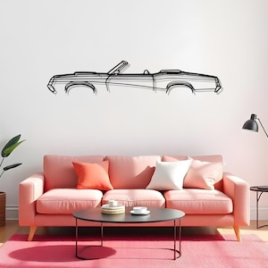 Cougar Convertible 1969 Metal Car Silhouette Wall Art, Garage Room Decor, Gift For Automotive Fans, Auto Gift Idea, Garage Steel Art