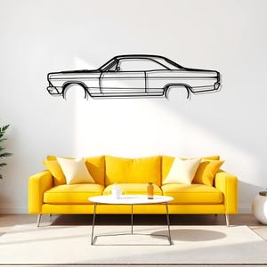 Fairlane 1966 Detailed Garage Wall Art For Motorsport Addicts, Automotive Metal Gift For Men, Metal Car Cutout, Muscle Garage Art