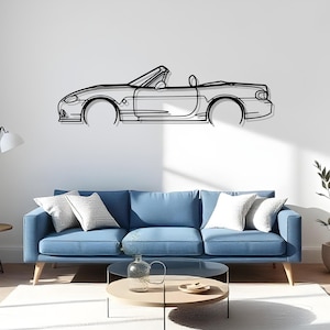 MX 5 NB Detailed Garage Wall Art For Car Enthusiasts, Automotive Silhouette Decor, Gift For Him, Auto Wall Decor, Car Garage Style