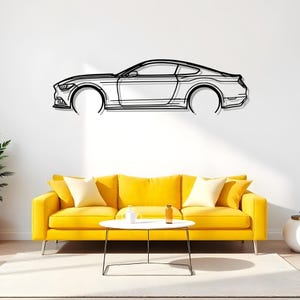 Mustang GT 2017 Detailed Metal Car Wall Art For Collector Garage, Silhouette Gift For Racing Fans, Car Lover Gift, Gift For Racer